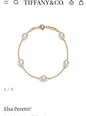Tiffany & Co. Elsa Peretti® Gold Bracelet with White Pearls